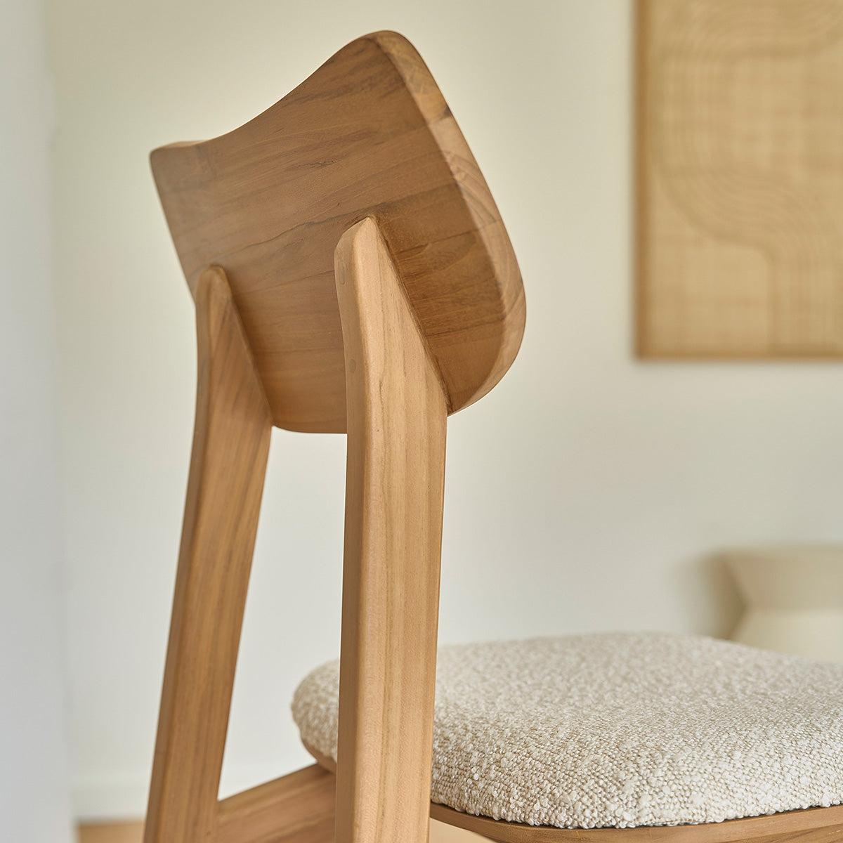 Berah Getah Adele lot 2 chaises teck massif bouclette