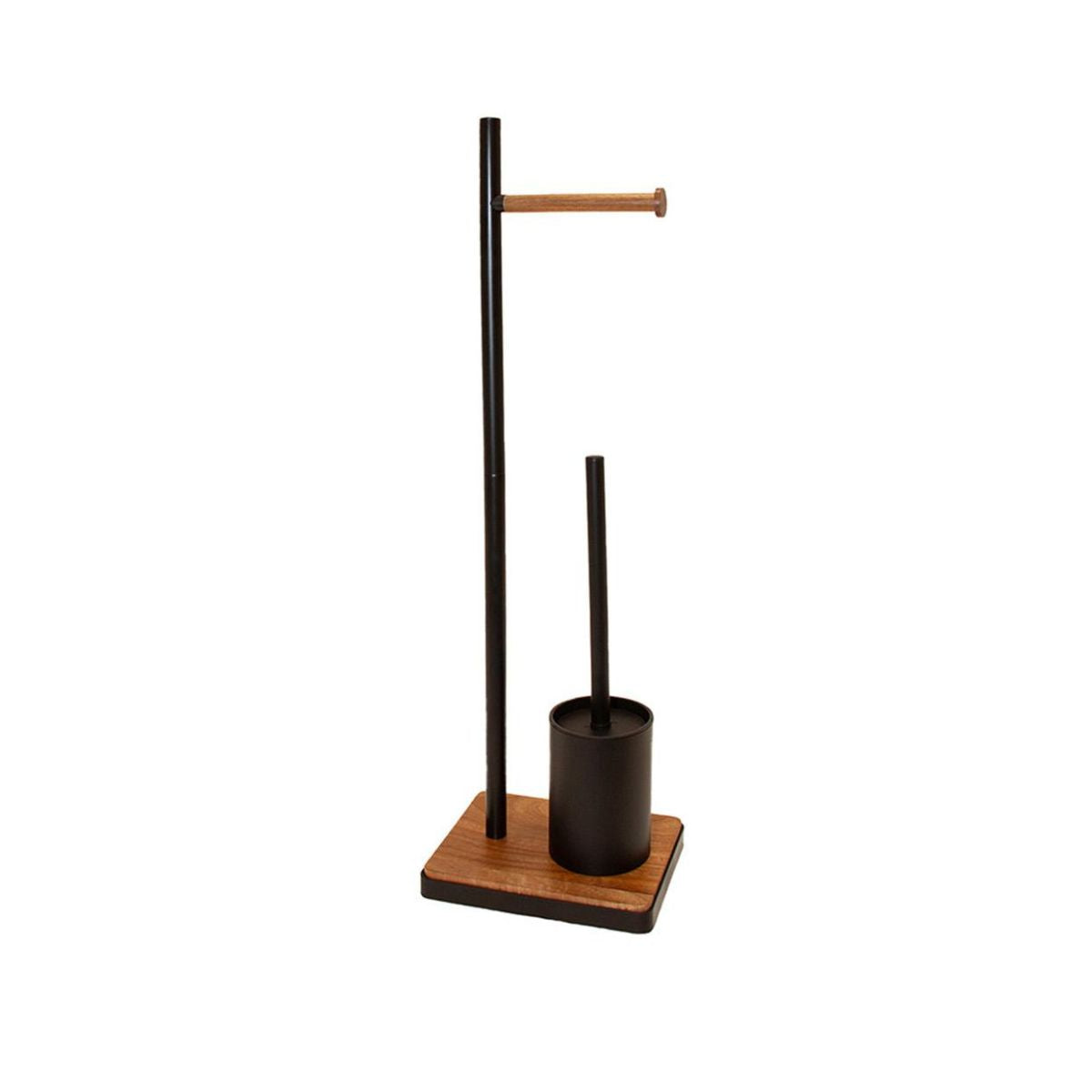 Andrea House Baño porte-papier WC brosse noir acacia