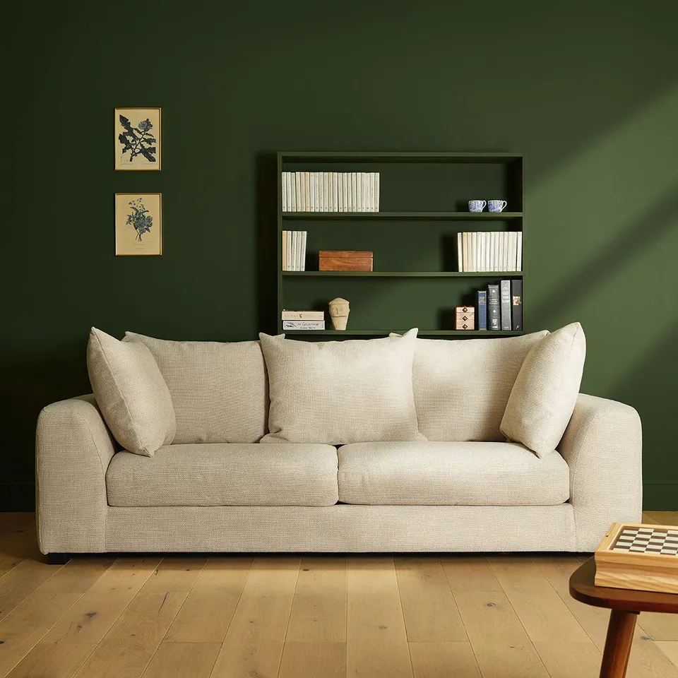 Berah Getah Edmond canapé droit 4 places beige chiné tissu
