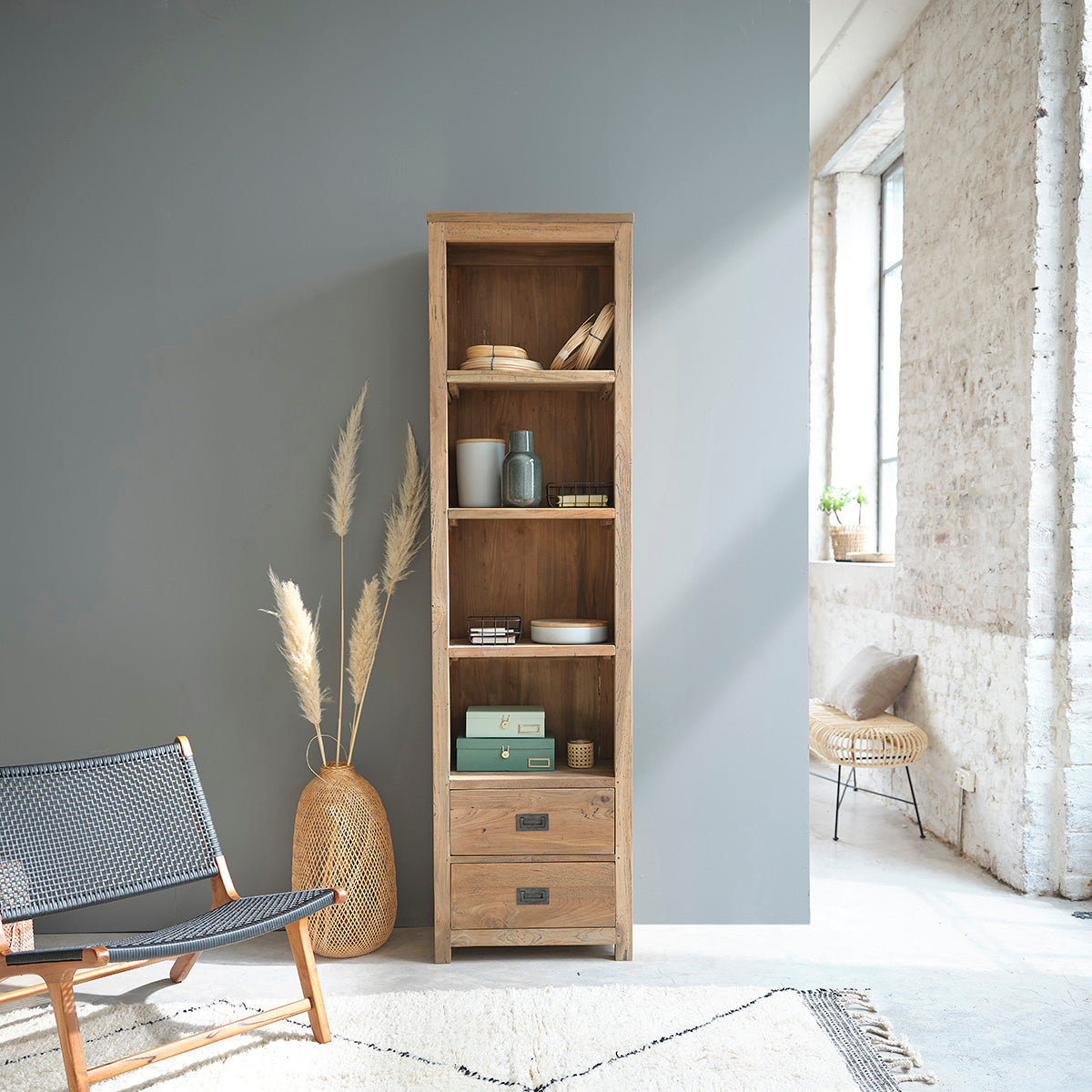 Berah Getah Cargo bibliothèque teck recyclé 60 cm