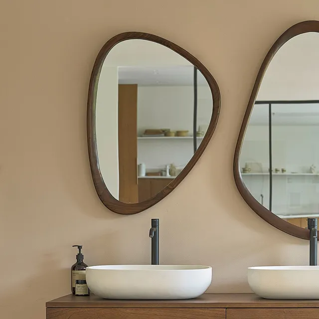 Berah Getah VINTAGE Miroir mindi 75x60 cm noyer