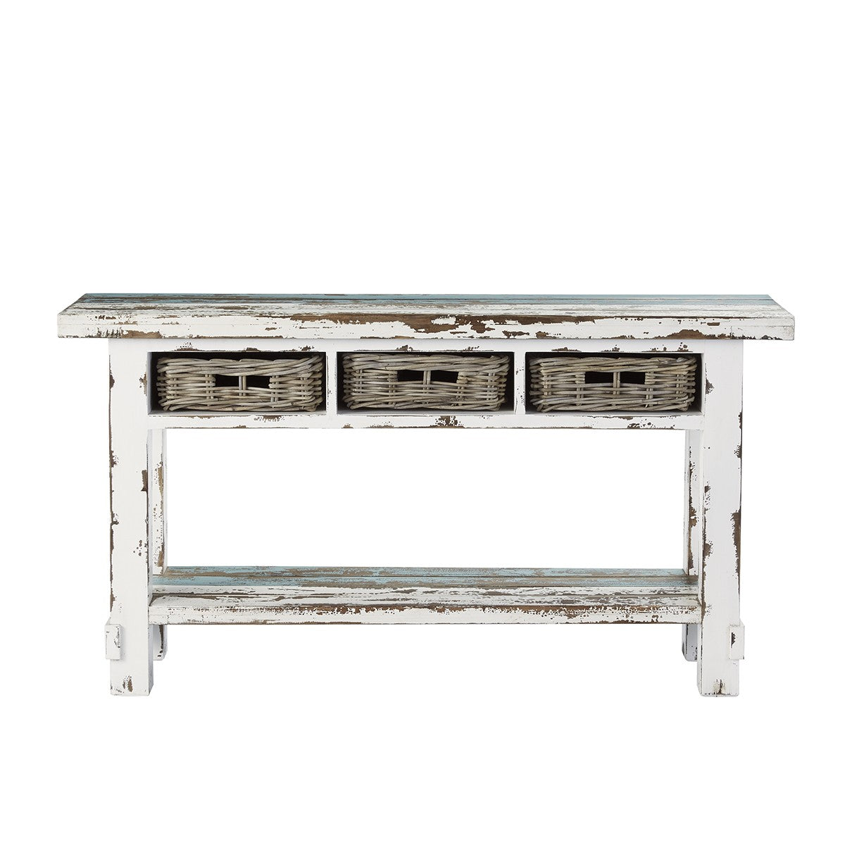 Berah Getah Atlantic console pin recyclé 150 cm 3 niches