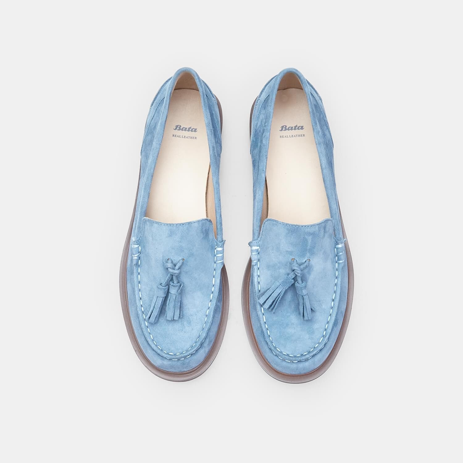Bata Mocassins mocassin daim femme pompons