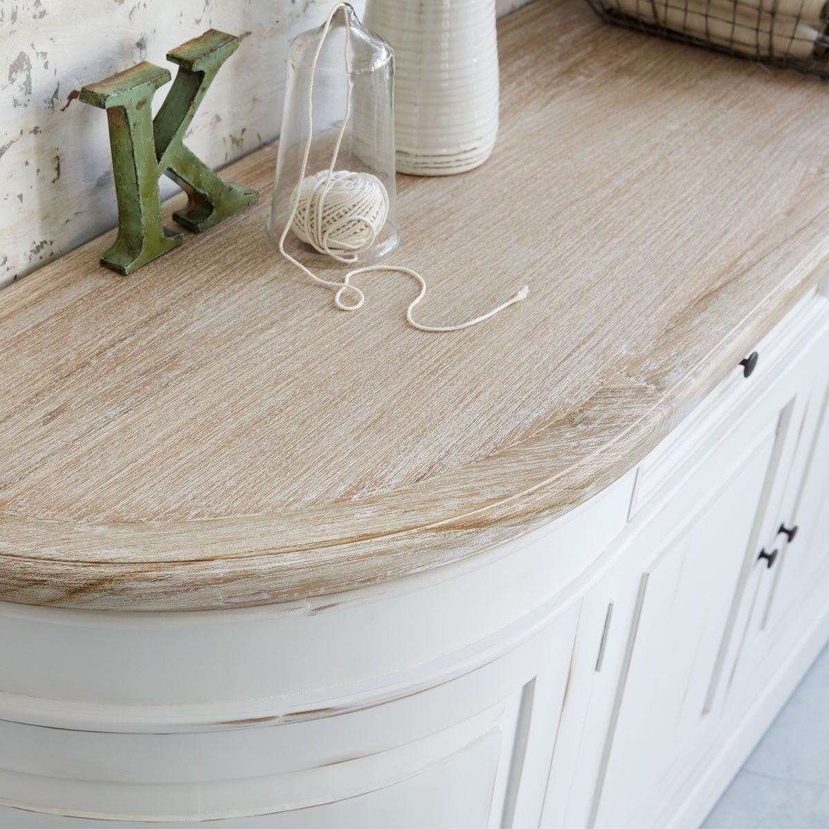 Berah Getah Demeure buffet blanc acajou teck 180 cm
