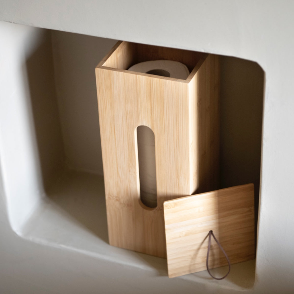 Andrea House Baño porte-rouleaux papier WC bambou réserve