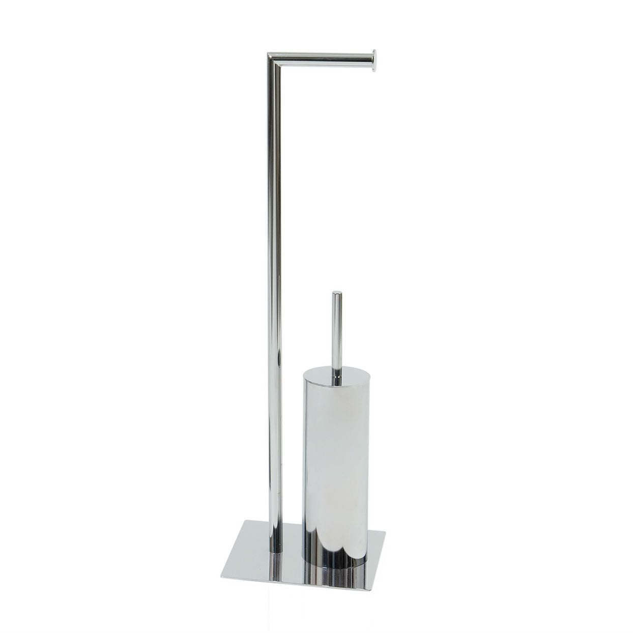 Andrea House Porte rouleau avec brosse WC métal moderne