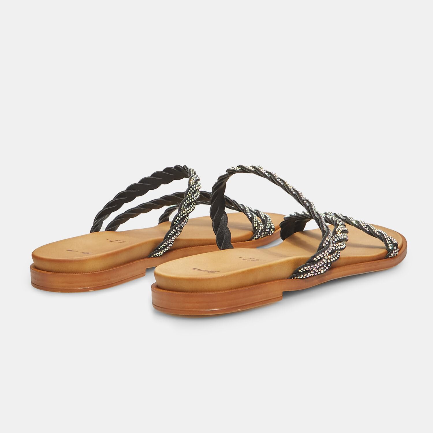 Bata Sandales Mules plates femme bijoux tressées