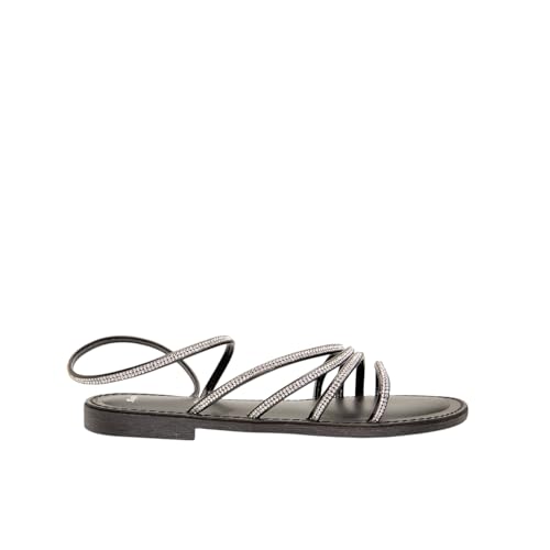 Bata Sandales femme plates strass noir 38 EU