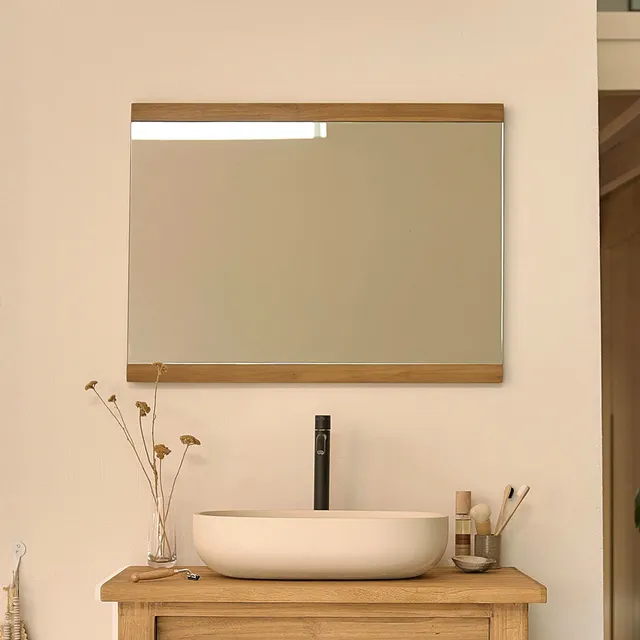 Berah Getah Nahele miroir teck recyclé 80x60 cm