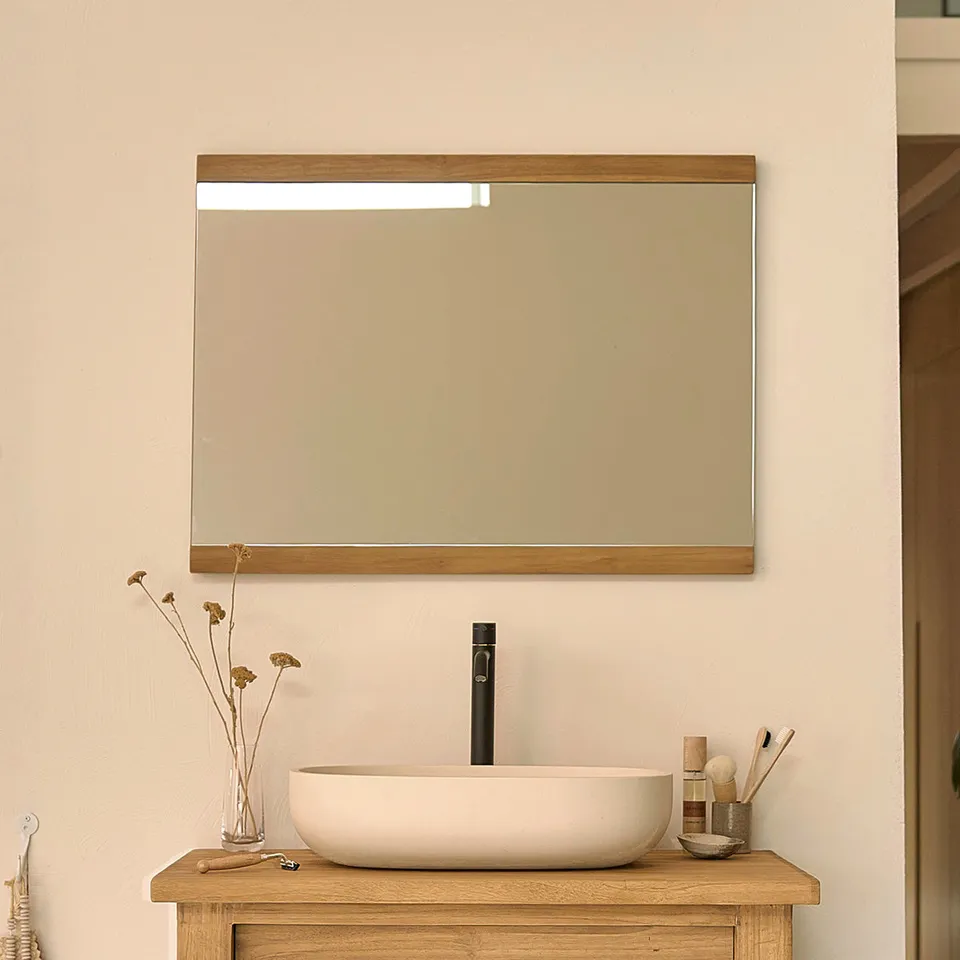 Berah Getah Nahele miroir teck recyclé 80x60 cm