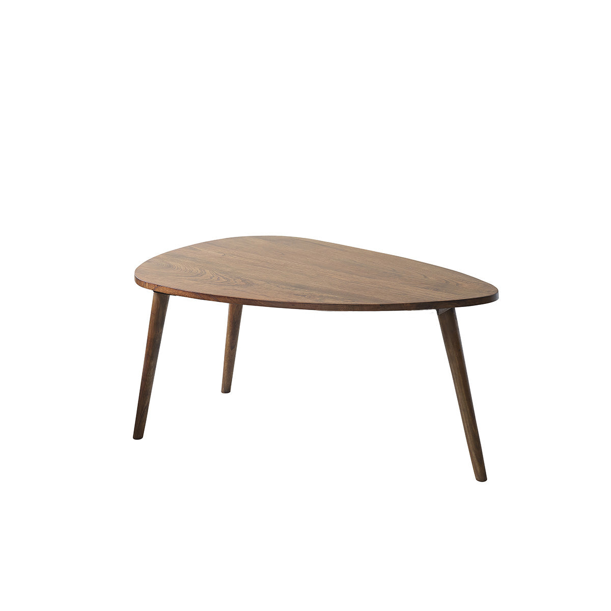 Berah Getah BRUNE table basse mindi noyer 100 cm triangle