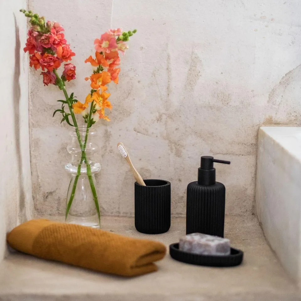 Andrea House Baño porte-savon noir mat résine