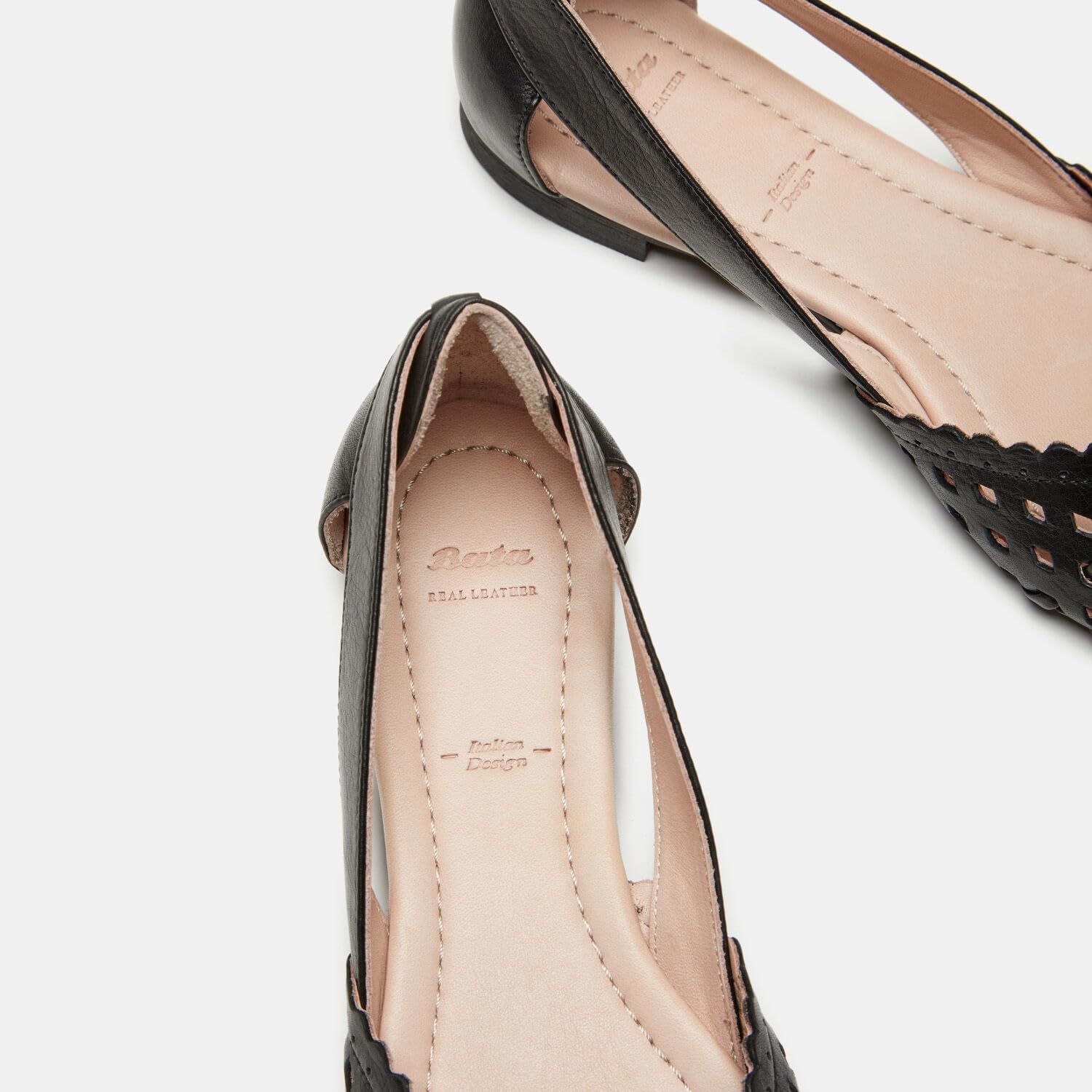 Bata Ballerines ballerines cuir femme plates noires
