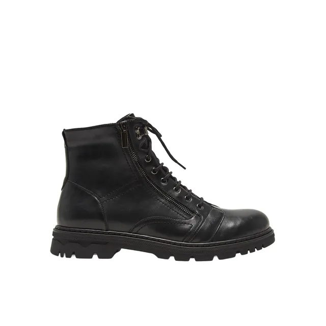 Bata Bottines homme cuir noir fermeture éclair latérale