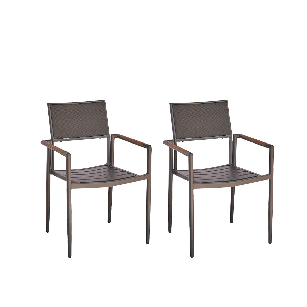 Berah Getah SIENA fauteuil jardin teck alu lot de 2