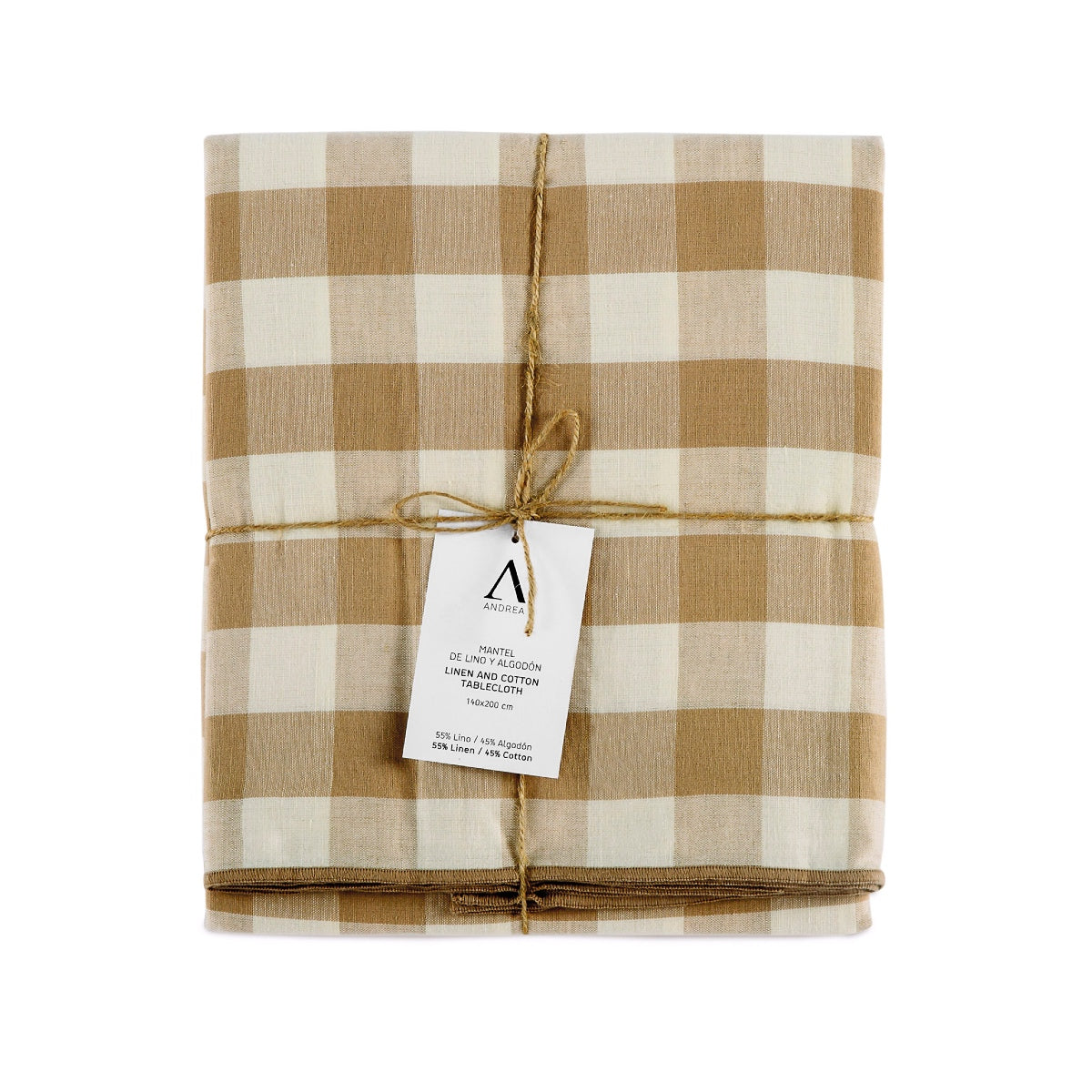 Andrea House Cocina y Mesa nappe lin beige vichy 200 cm
