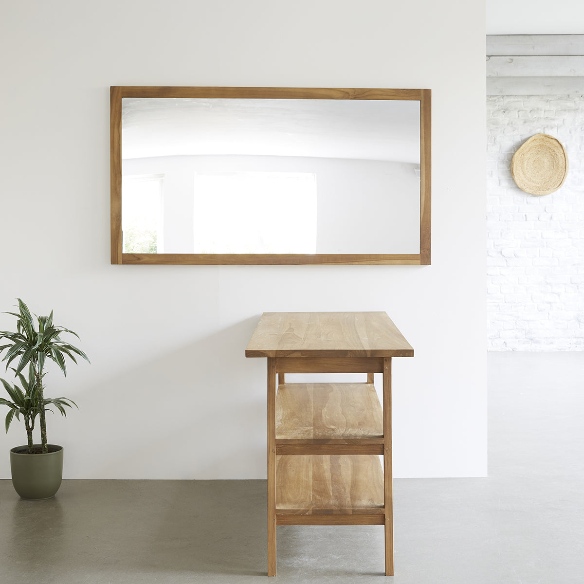Berah Getah Sara meuble double vasque teck 150 cm 2 planches