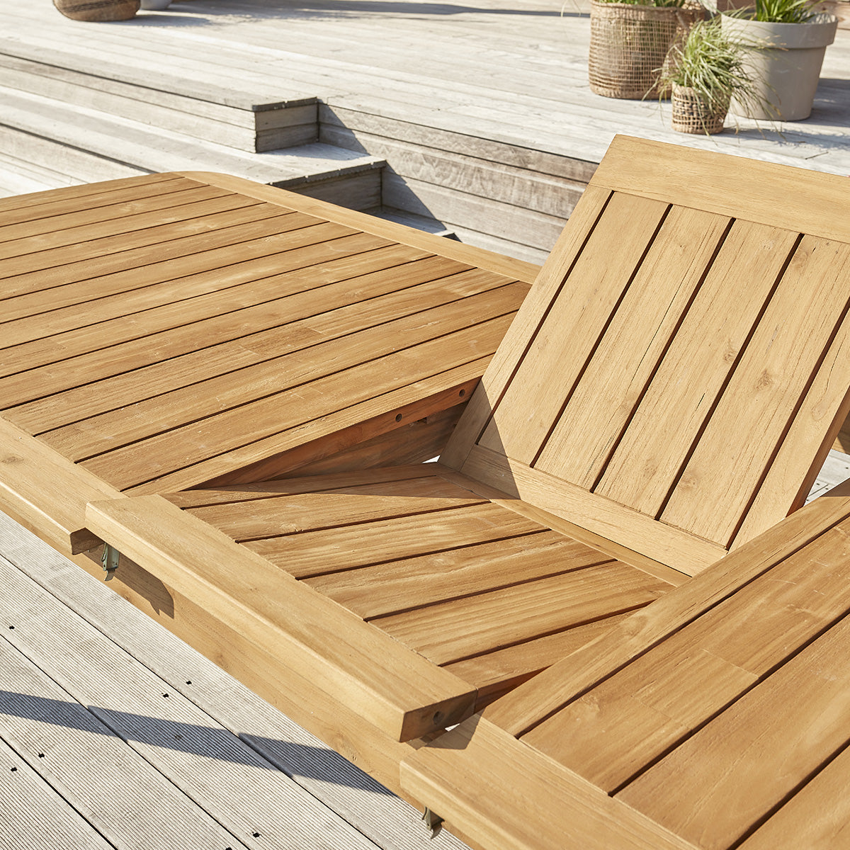 Berah Getah Hortense table jardin teck extensible 10/12