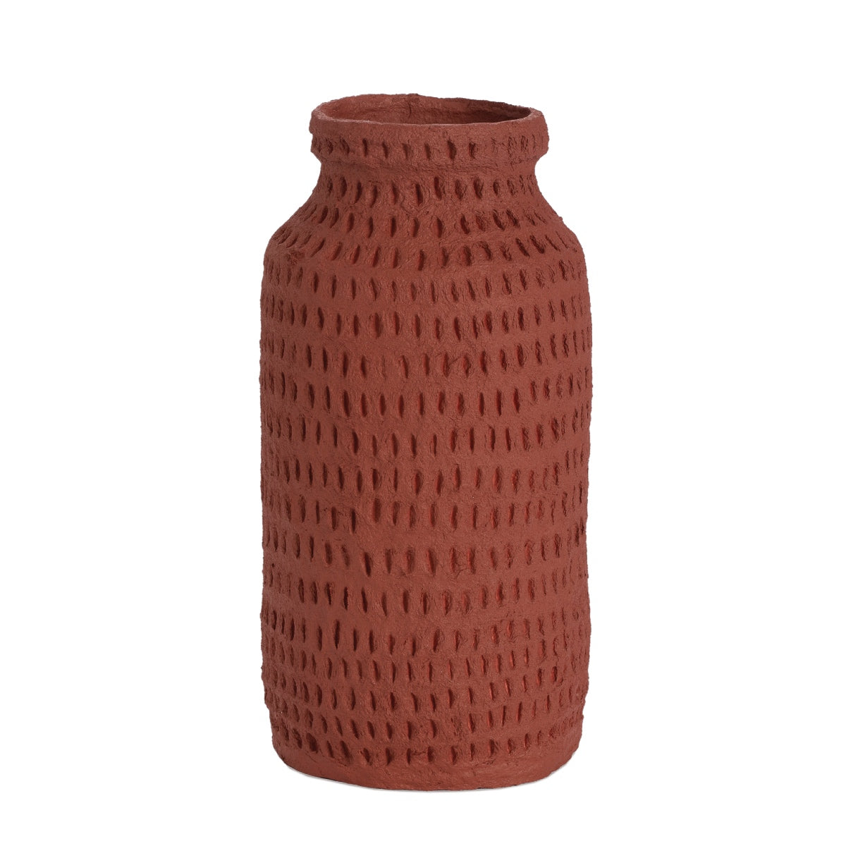 Andrea House vase bouteille papier mâché rouge