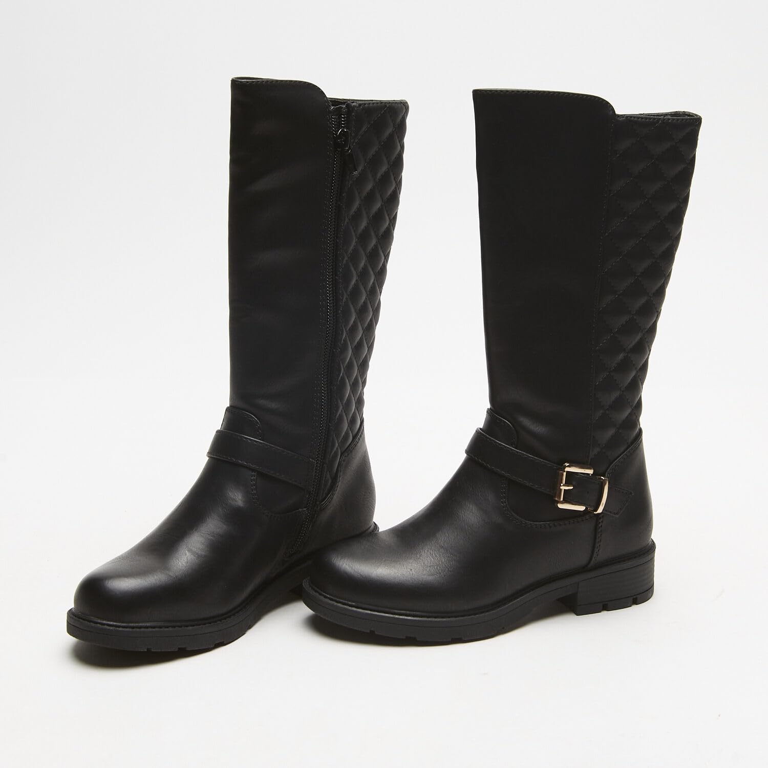 Bata Bottes femme matelassées à boucle - bottes plates