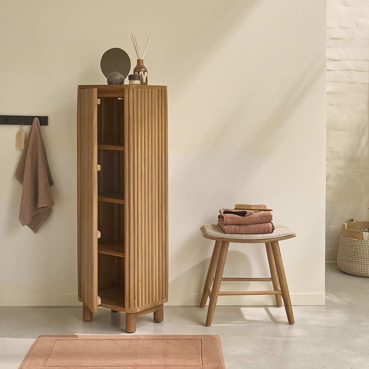 Berah Getah Coline colonne salle de bain teck 120 cm