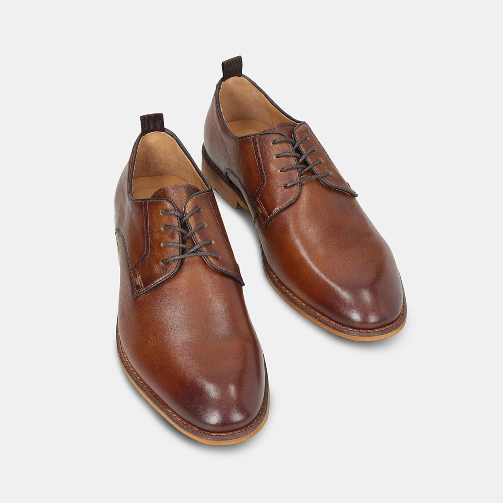Bata derby homme cuir à lacets ville marron