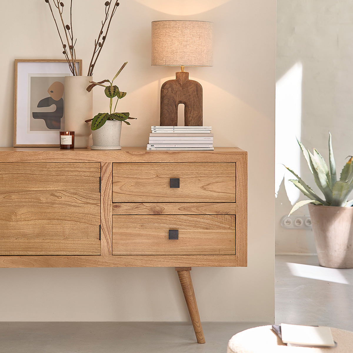 Berah Getah Sacha commode mindi massif 180 cm scandinave