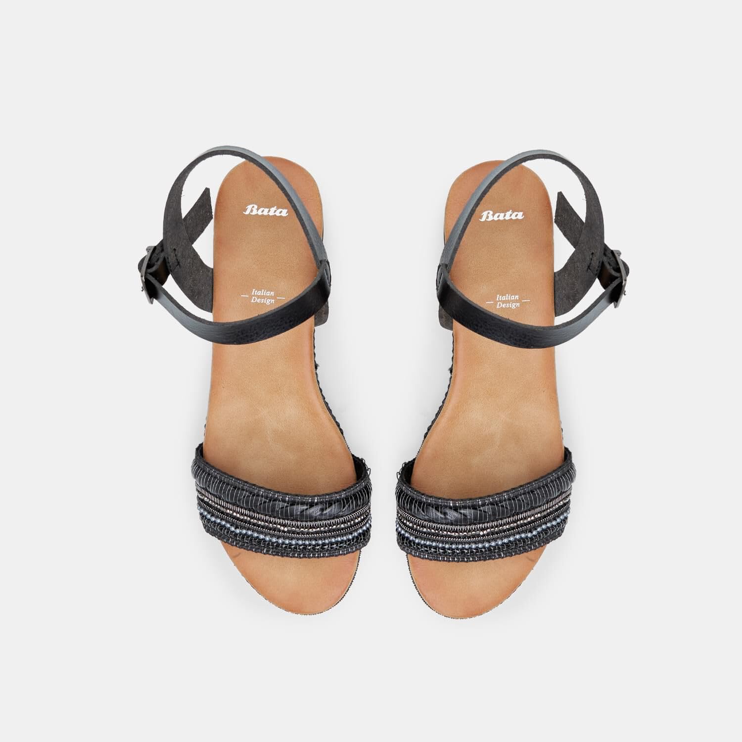 Bata Sandales femme compensées corde 6 cm strass