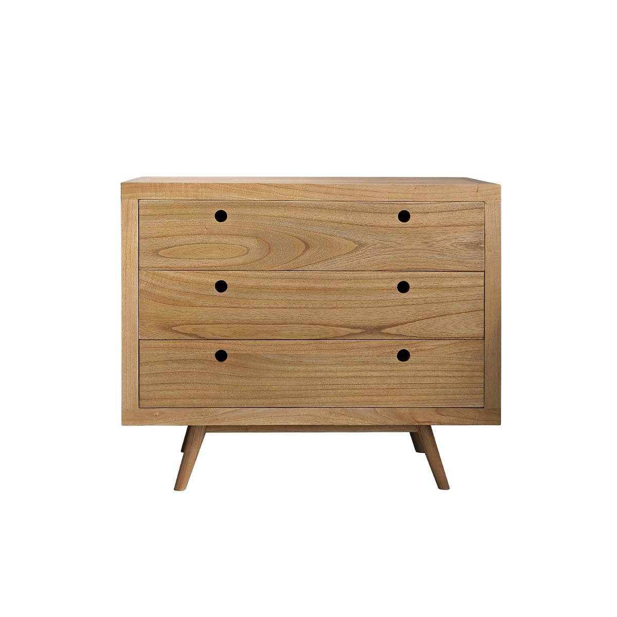 Berah Getah Esmée commode mindi massif 110 cm 3 tiroirs