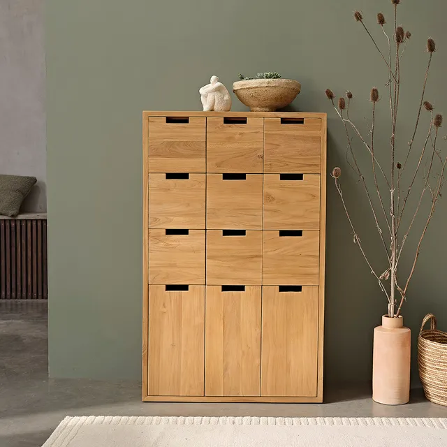Berah Getah Aldo armoire d'entrée 80 cm en teck massif