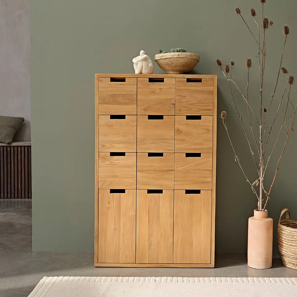 Berah Getah Aldo armoire d'entrée 80 cm en teck massif
