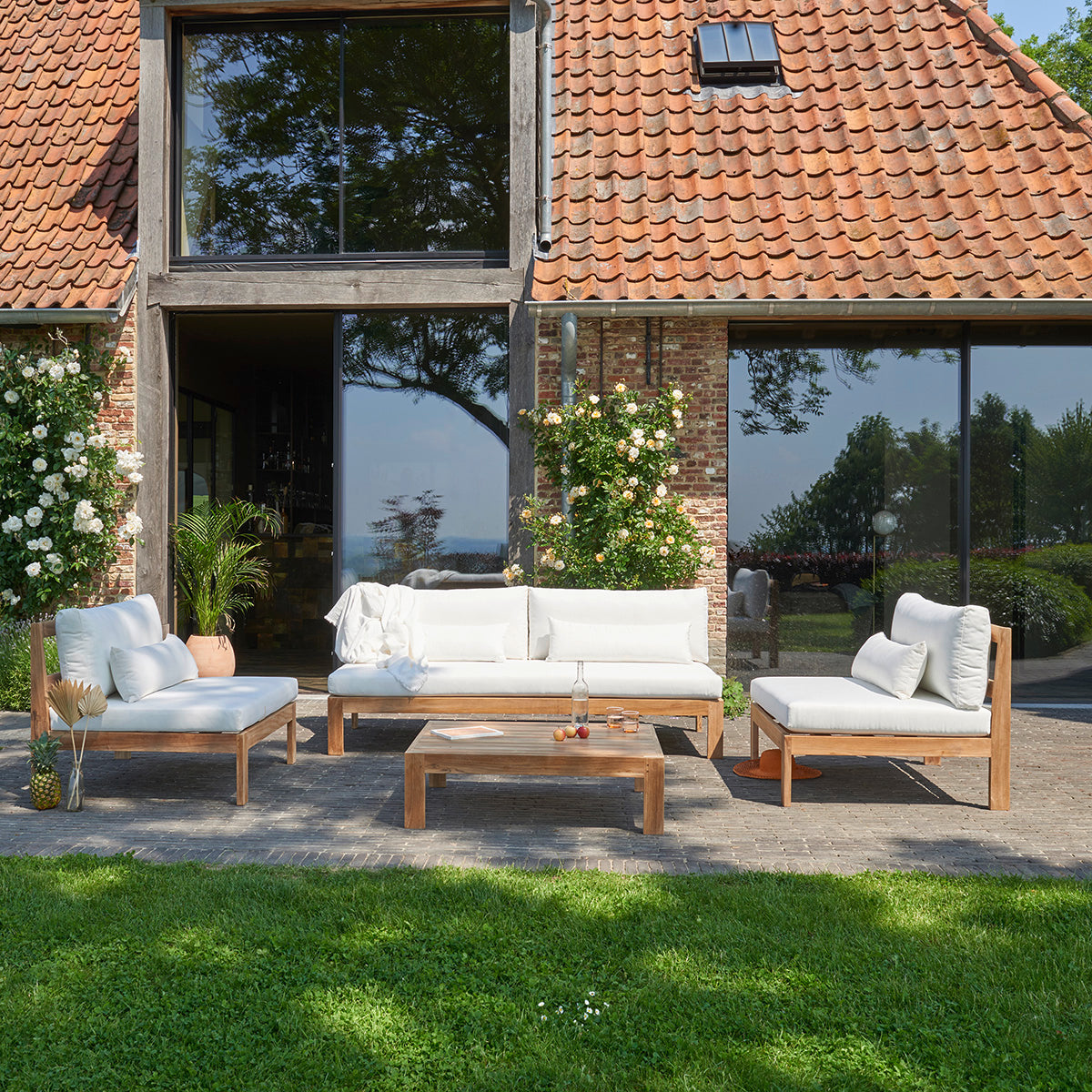 Berah Getah PALMA table basse de jardin teck 102 cm