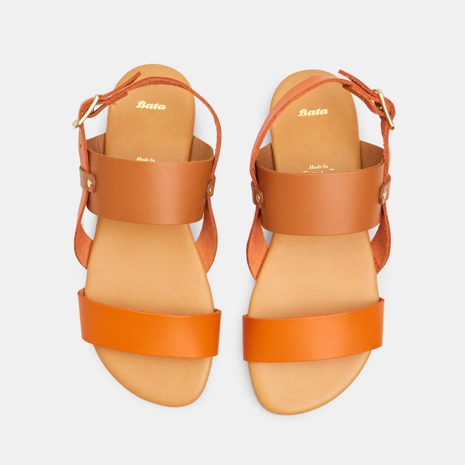 Bata Sandales femme cuir sandales plates confort