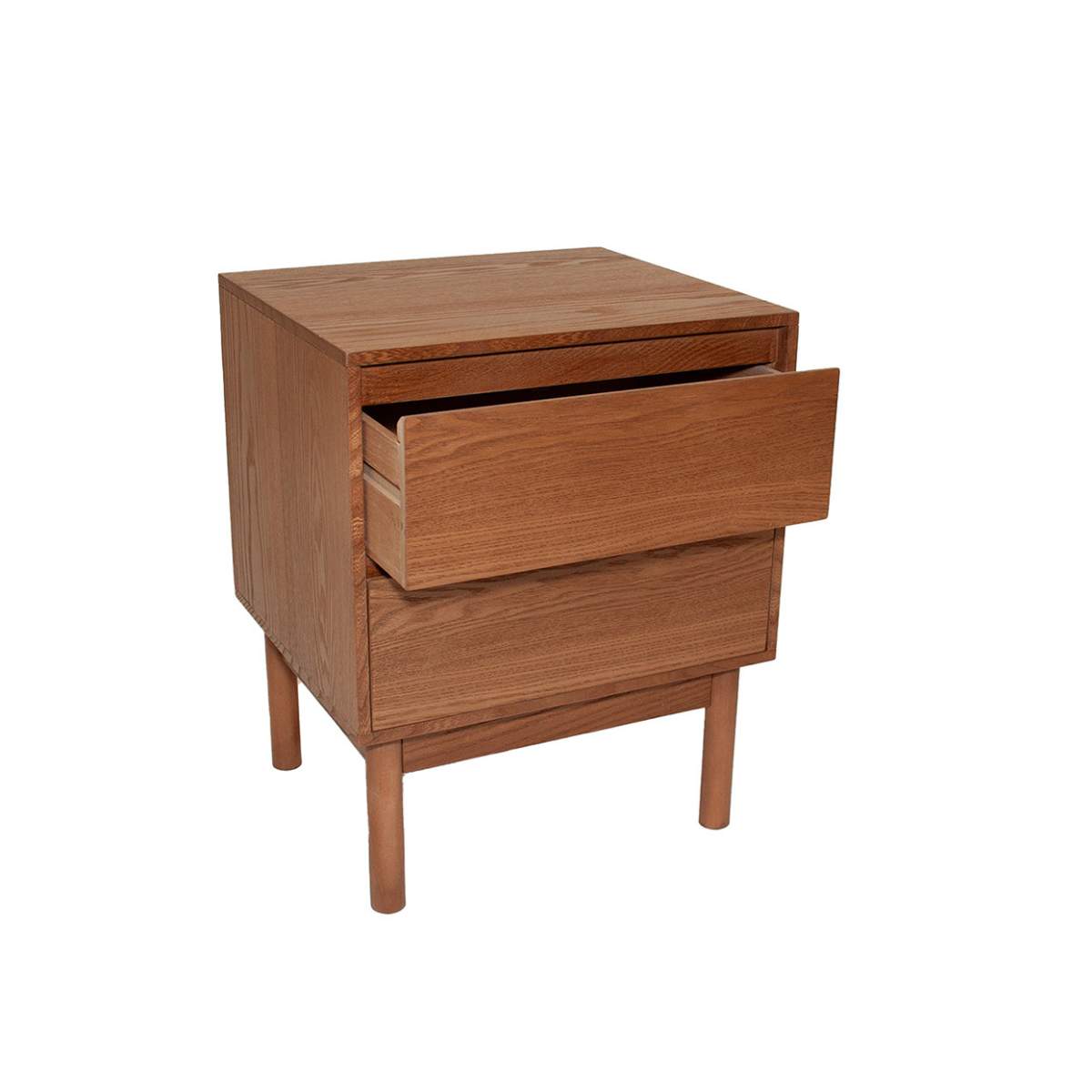 Andrea House Mueble table de nuit frêne foncé 2 tiroirs