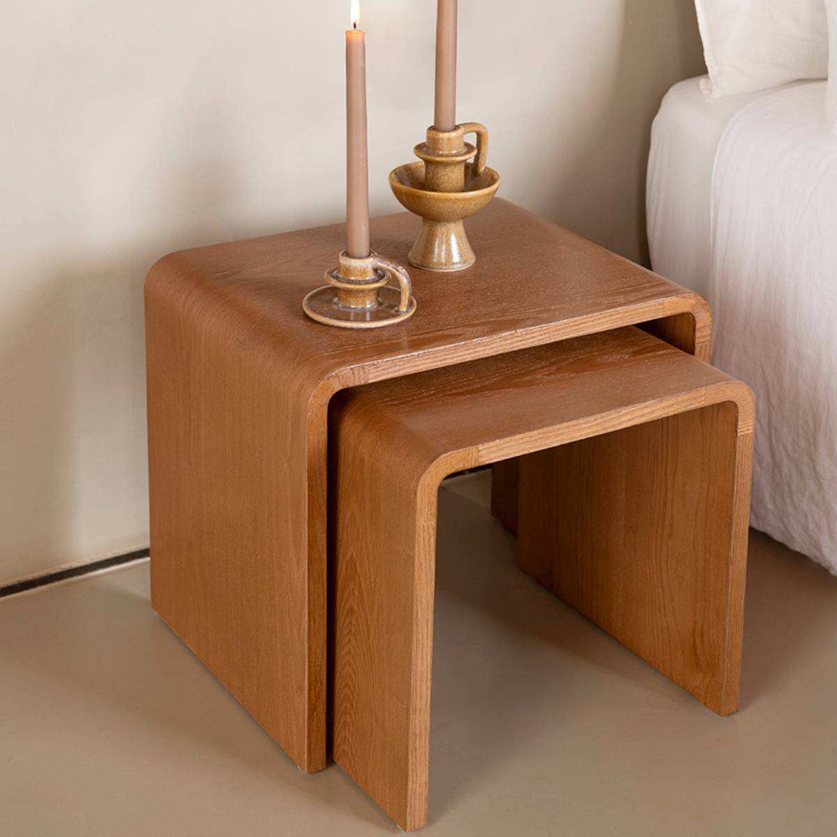 Andrea House Mueble tables gigognes bois foncé