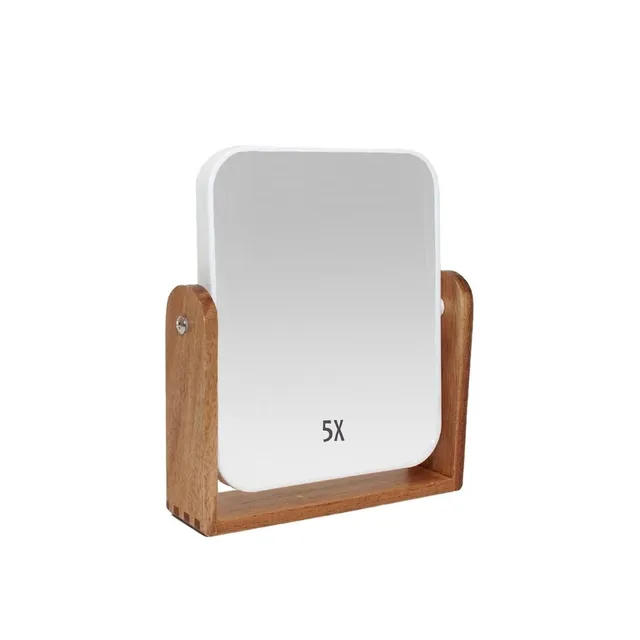 Andrea House miroir sur pied acacia blanc grossissant x5