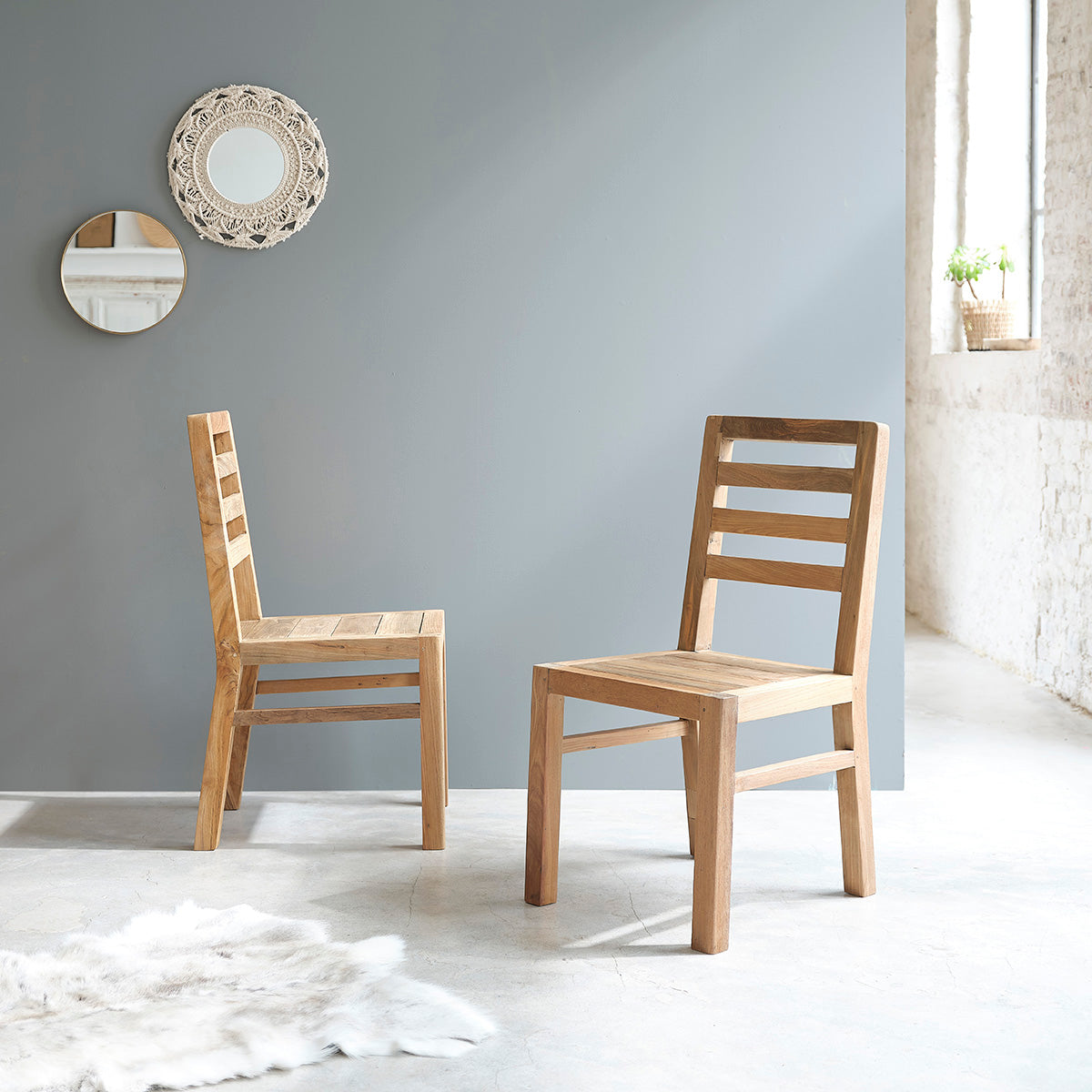 Berah Getah Cargo chaise teck recyclé massif