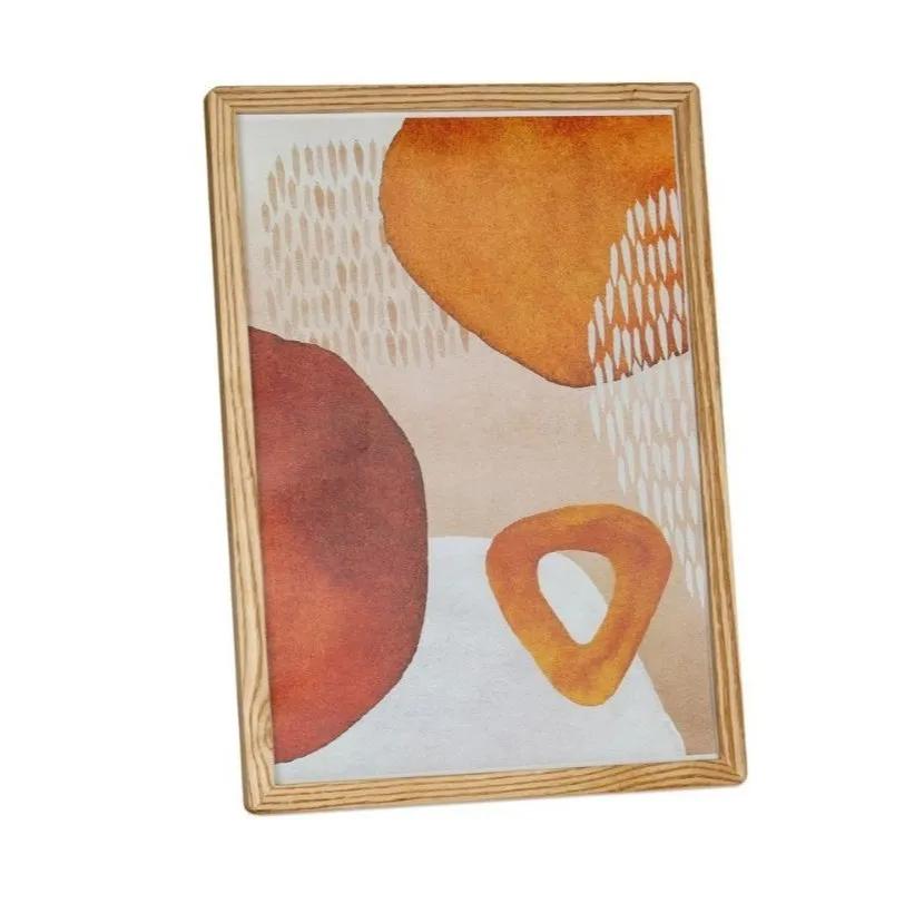 Andrea House Decoración tableau abstrait beige 40x50 bois