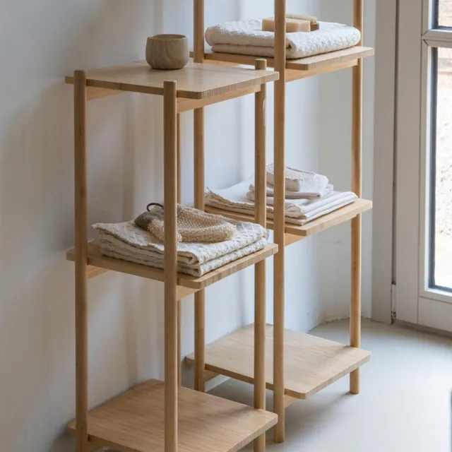 Andrea House Baño Étagère bambou 3 étagères