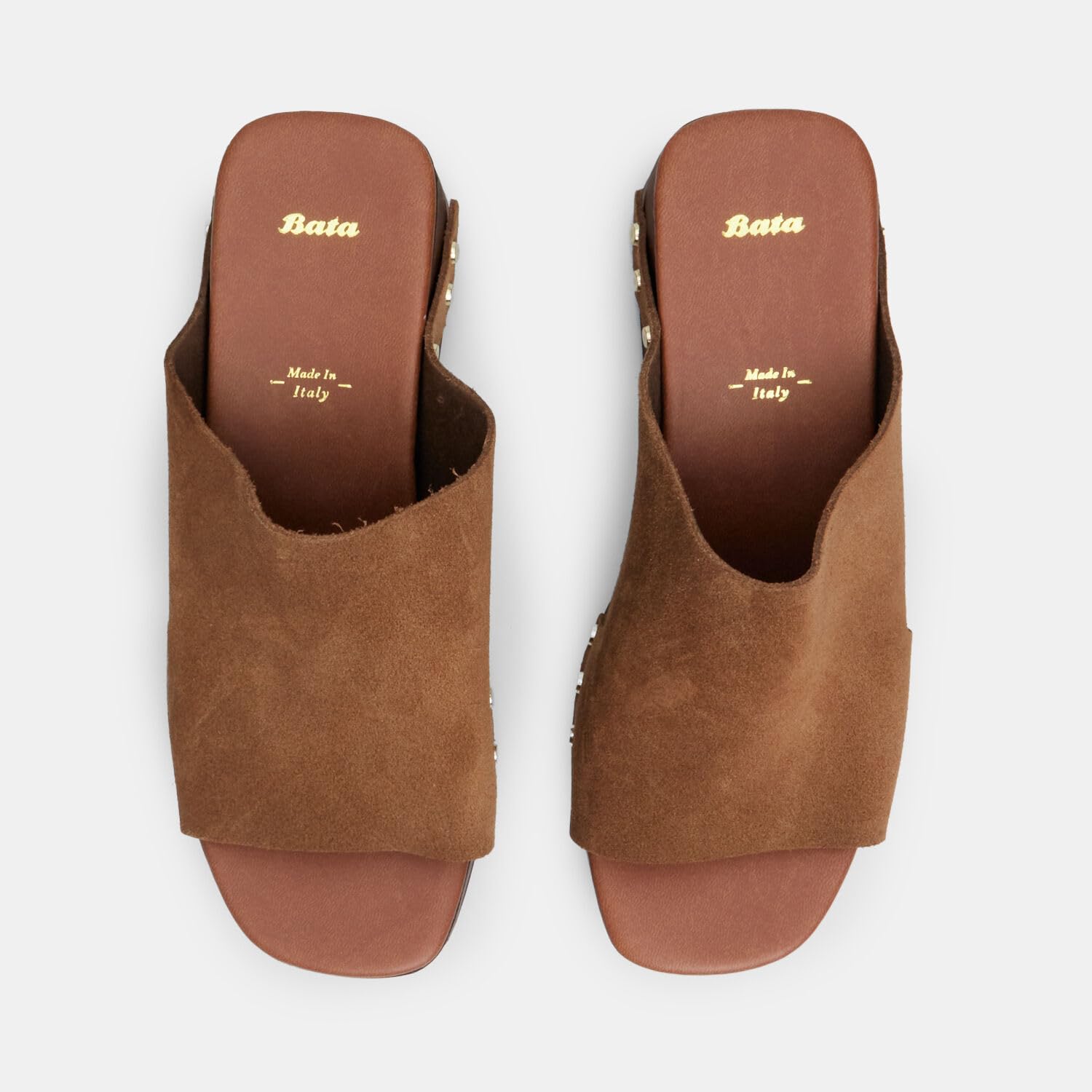 Bata Mules femme daim talon 6 cm plateforme