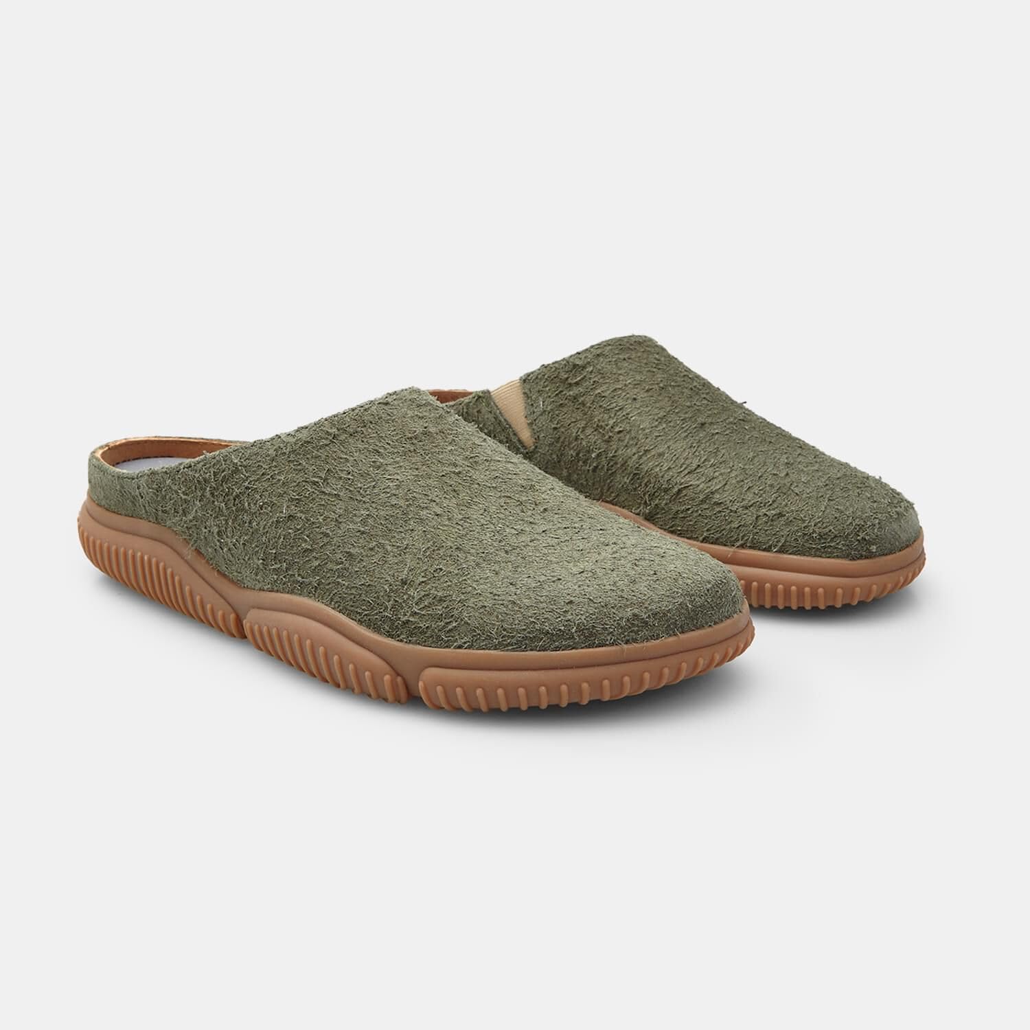 Bata Sandales Mules femme daim Barefoot Verde plates