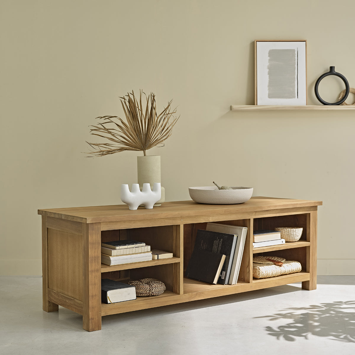Berah Getah Boston meuble TV teck massif 150 cm