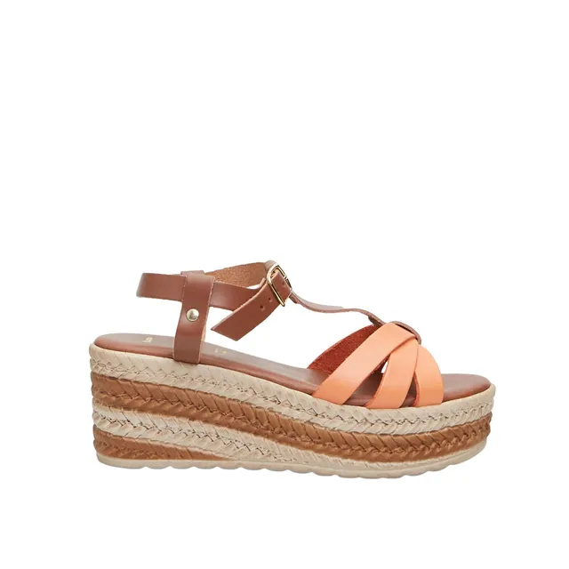 Bata sandales cuir femme plateforme talon bois 7 cm