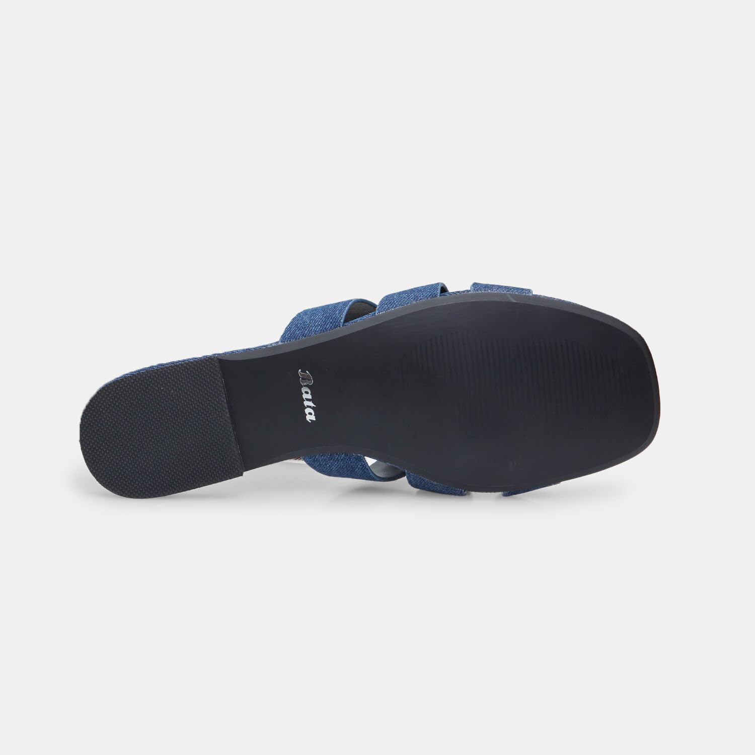 Bata Sandales Mules Plates Femme Denim clous