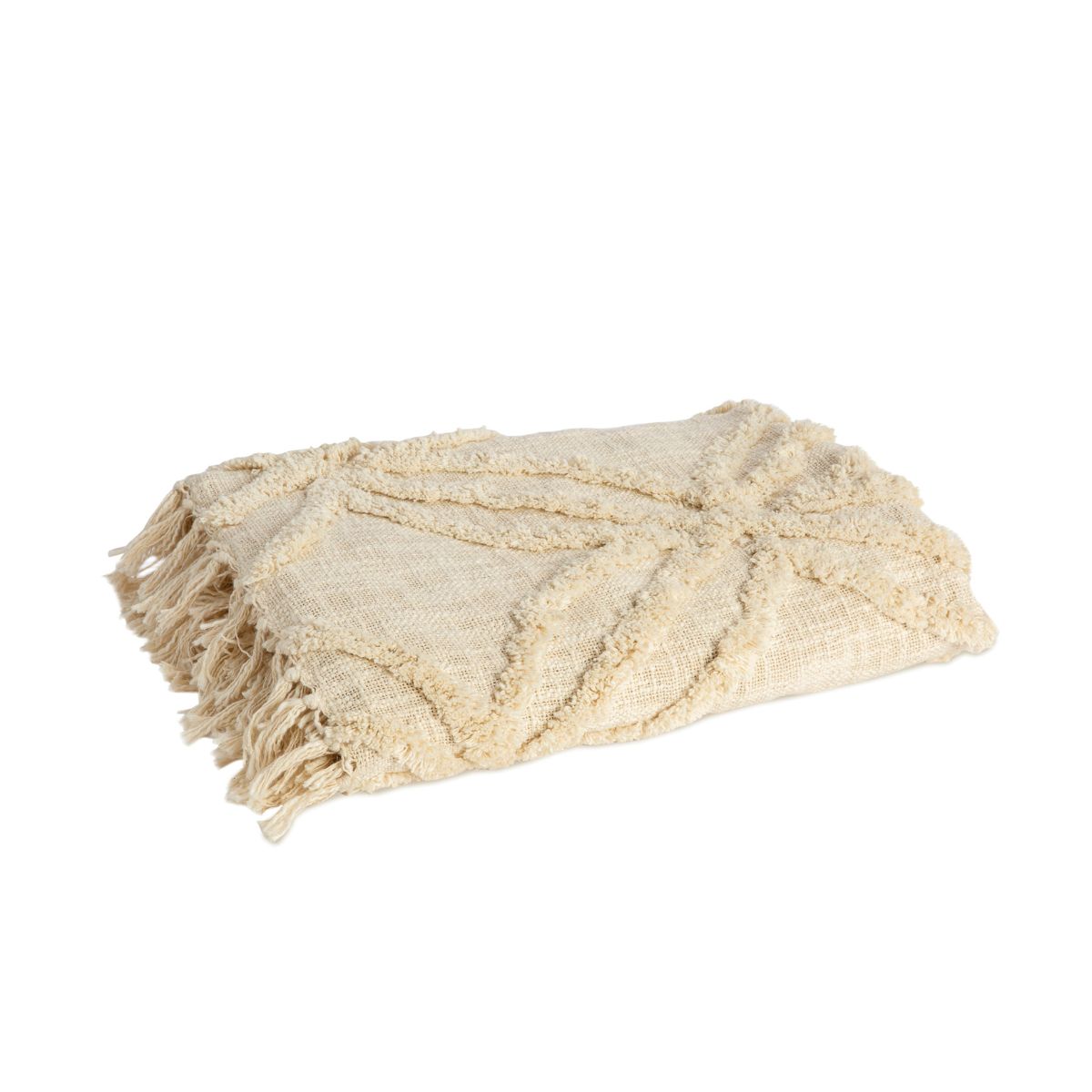 Andrea House Textil plaid coton beige 130x170 cm lit