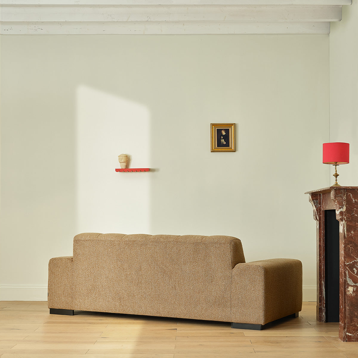 Berah Getah Alphonse canapé 3 places tissu marron chiné