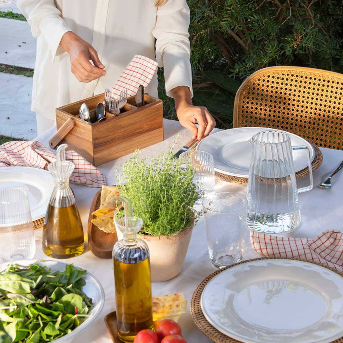 Andrea House range-couverts bois d’acacia tiroir cuisine