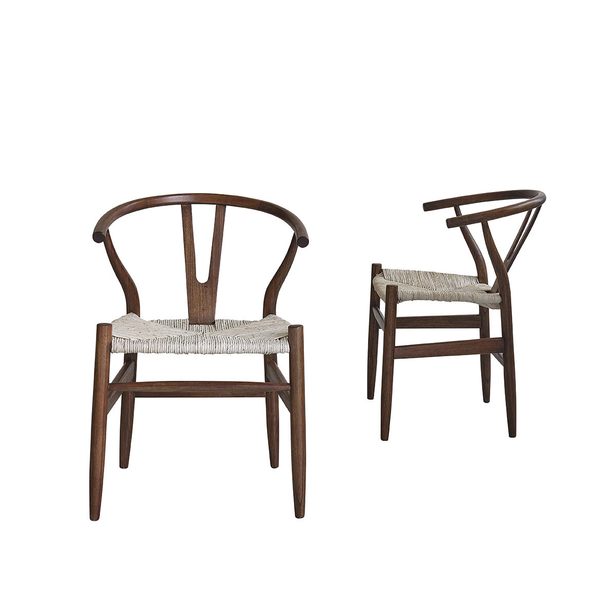 Berah Getah Camille lot 2 chaises mindi noyer