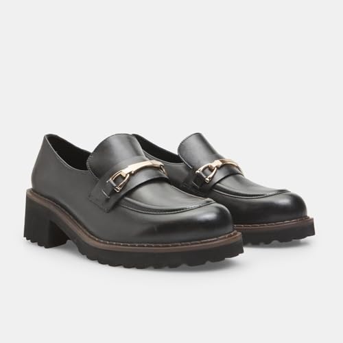 Bata Mocassins femme cuir à talon track