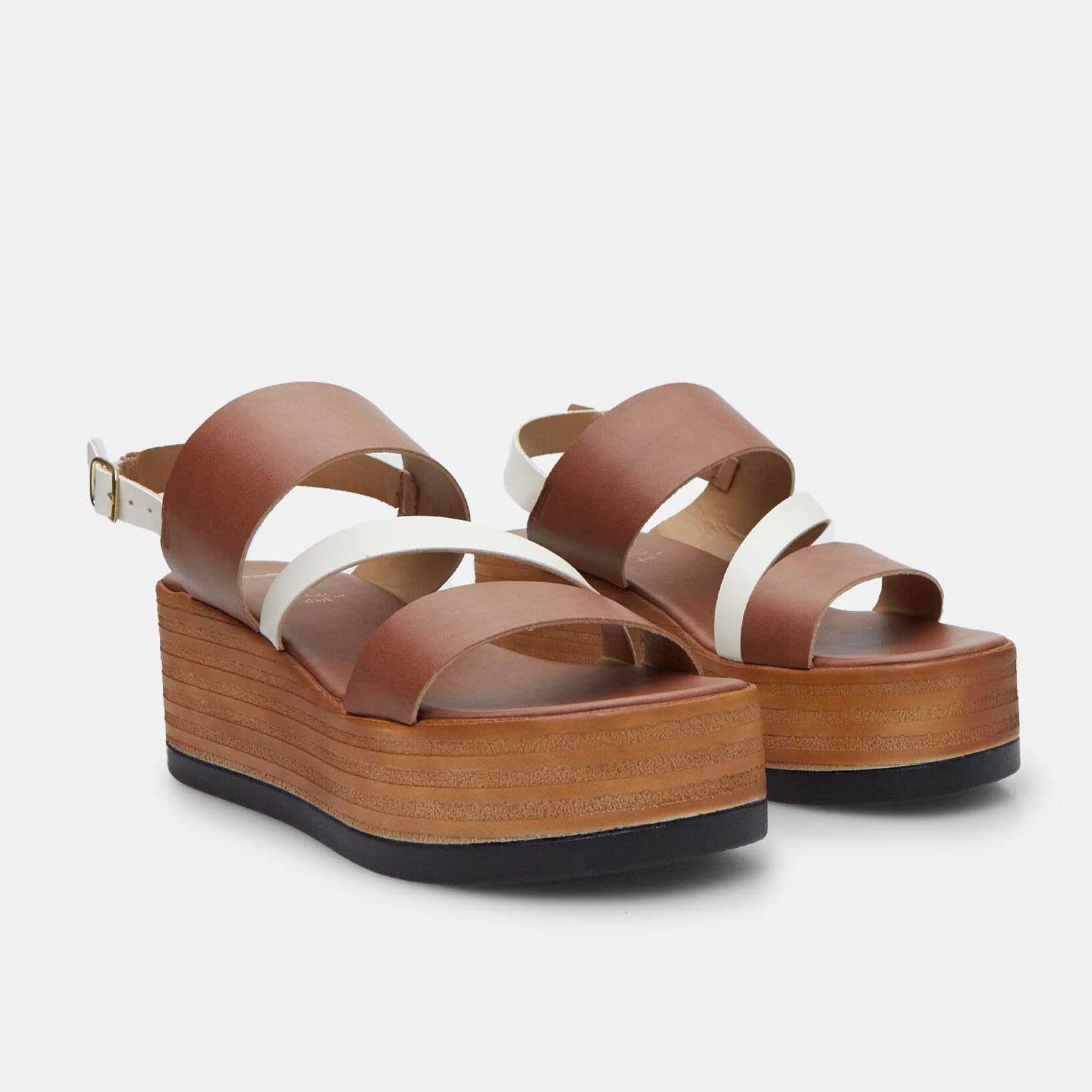 Bata Sandales Cuir Femme Plateforme 6,5 cm Chic